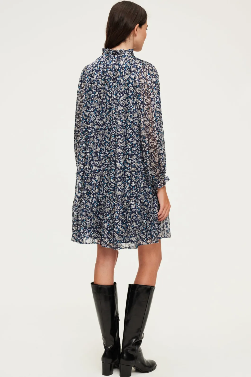Robe courte en mousseline fleurie - SAMARE | Pablo Shop