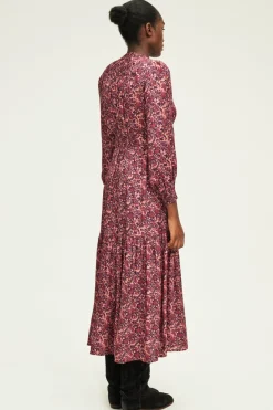 Robe longue cintrée à fleurs -SALIANE | Pablo Fashion