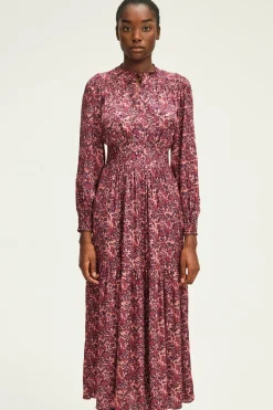 Robe longue cintrée à fleurs -SALIANE | Pablo Fashion