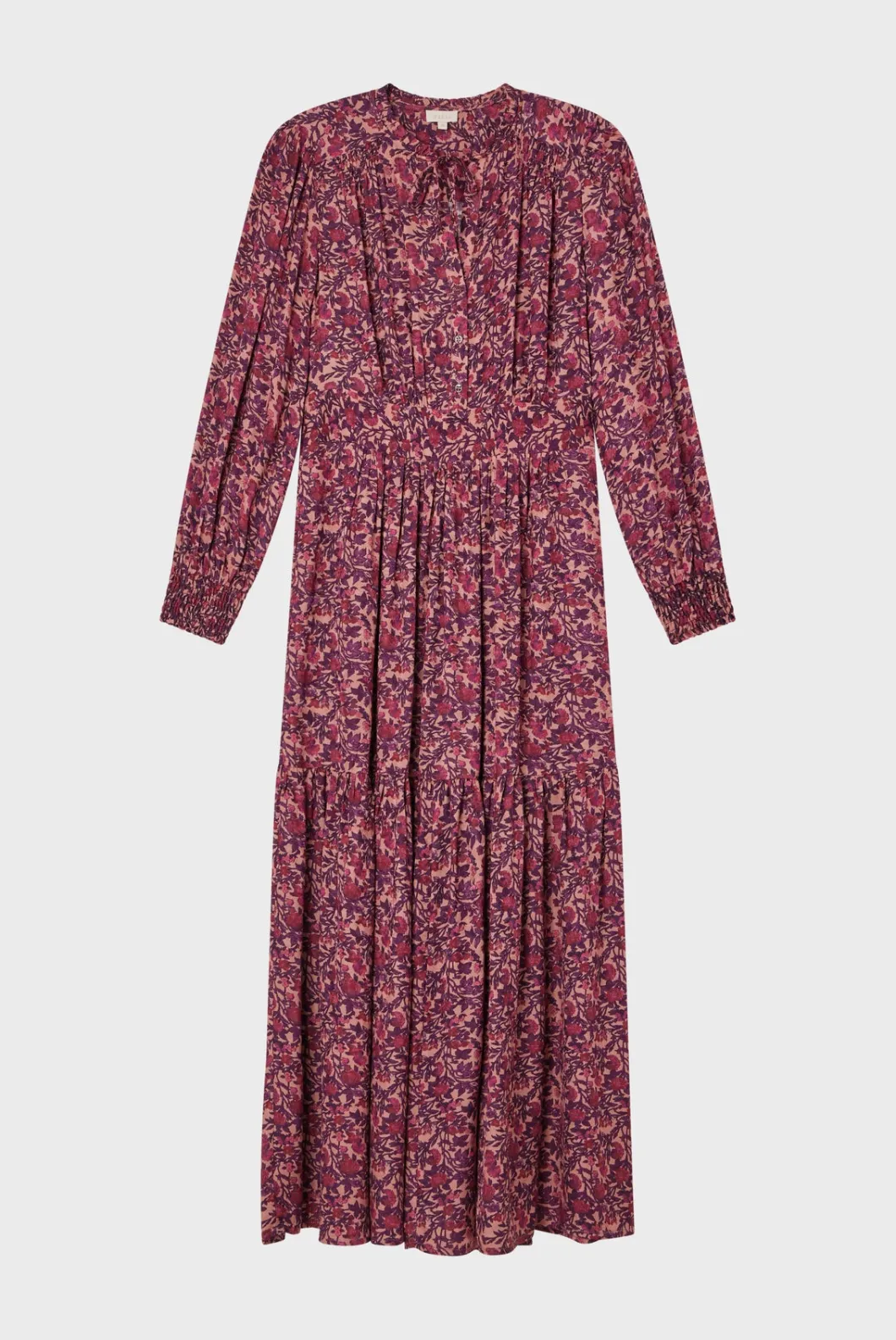 Robe longue cintrée à fleurs -SALIANE | Pablo Fashion