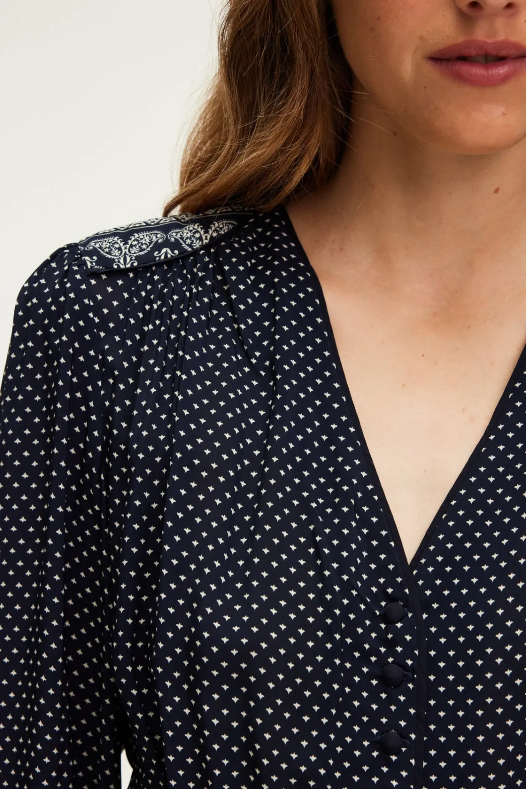 Robe longue cintrée imprimée - SYLVIA | Pablo Cheap