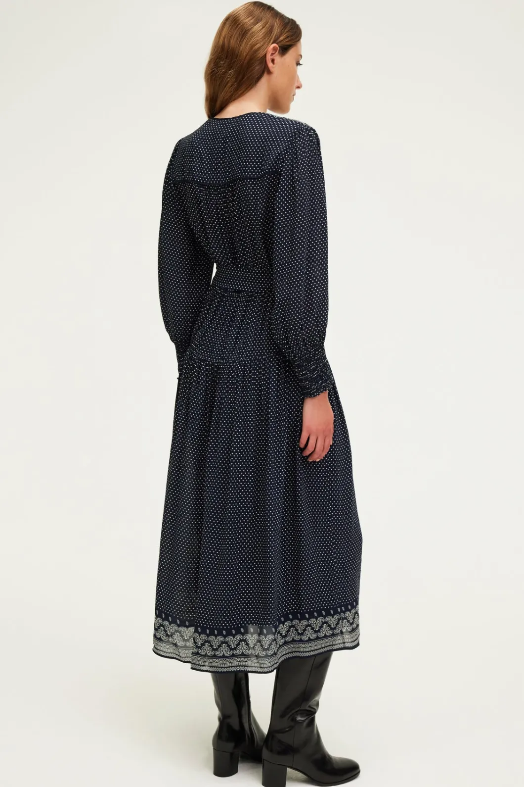 Robe longue cintrée imprimée - SYLVIA | Pablo Cheap