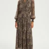 Robe longue imprimée à lurex - SYBILLE | Pablo New