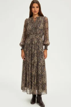 Robe longue imprimée à lurex - SYBILLE | Pablo New