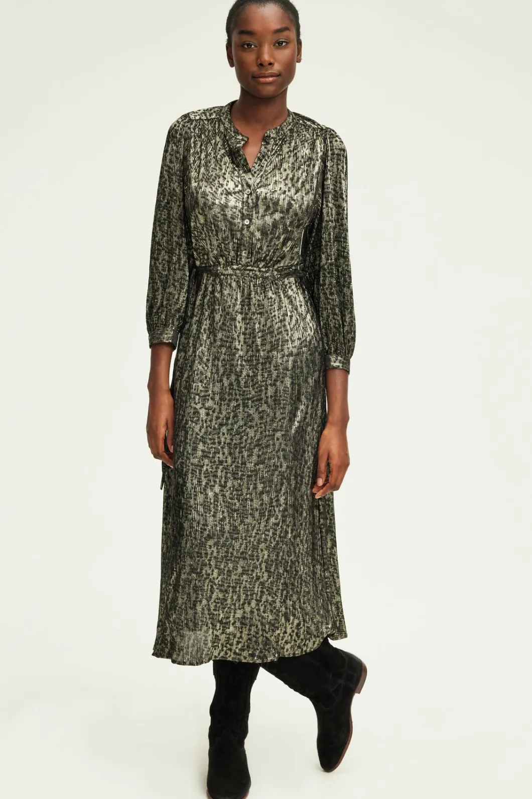 Robe midi en lurex léopard - SYDONIE | Pablo Online