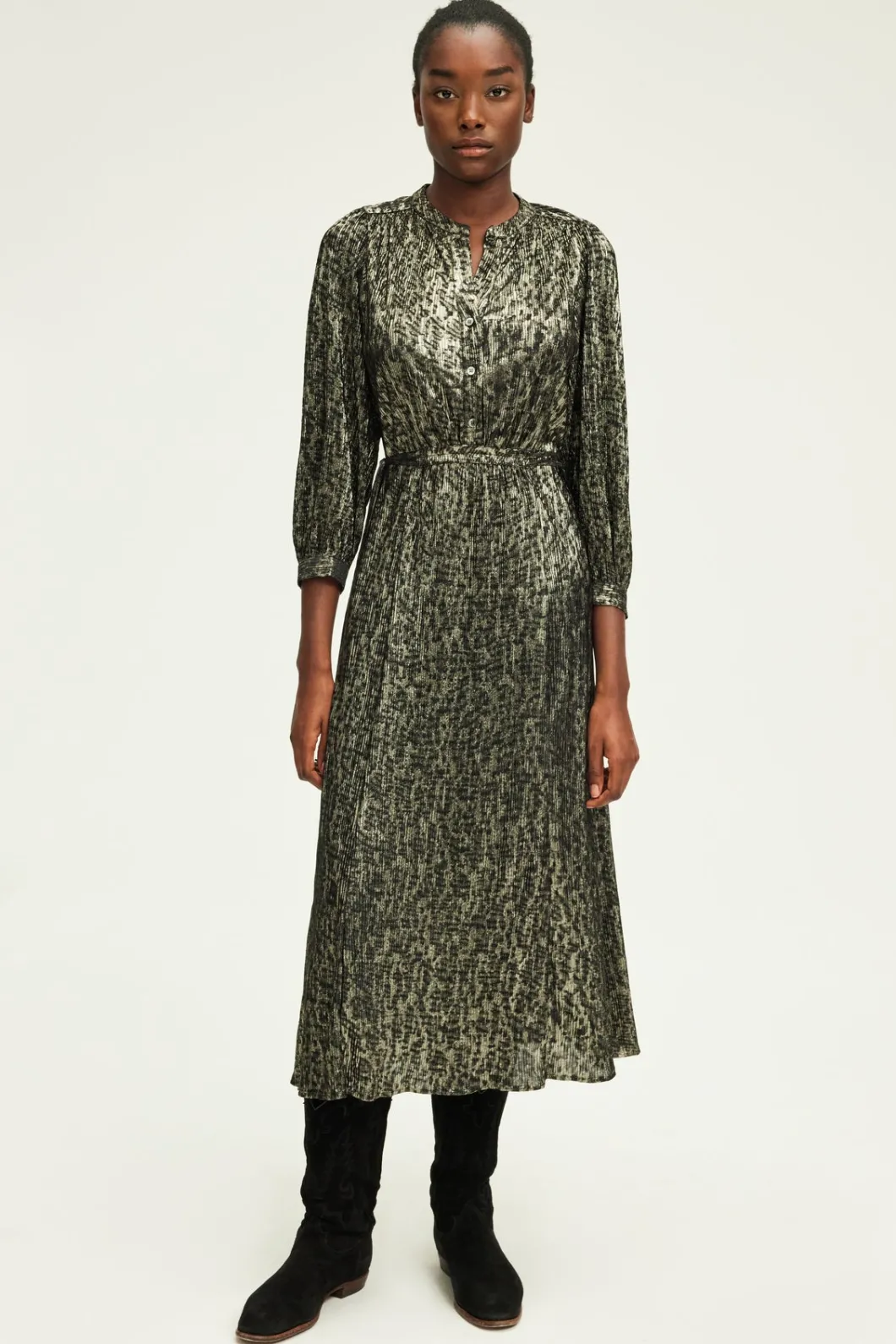 Robe midi en lurex léopard - SYDONIE | Pablo Online