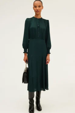 Robe midi satinée unie - SAFA | Pablo Hot