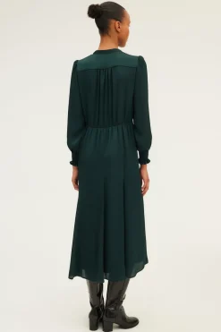 Robe midi satinée unie - SAFA | Pablo Hot