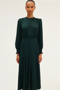 Robe midi satinée unie - SAFA | Pablo Hot