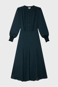 Robe midi satinée unie - SAFA | Pablo Hot