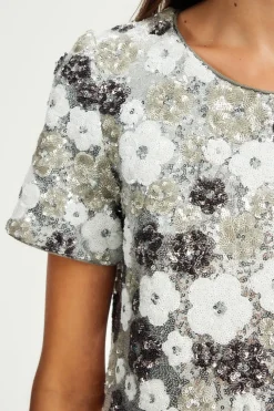 Top à fleurs en sequins - BENITA | Pablo Cheap