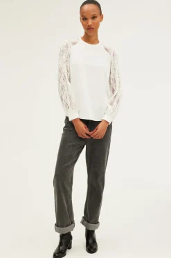 Top aux manches en dentelle - BRELLE | Pablo Clearance