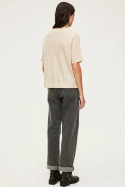 T-shirt manches courtes en lin dé - AMINA | Pablo Fashion