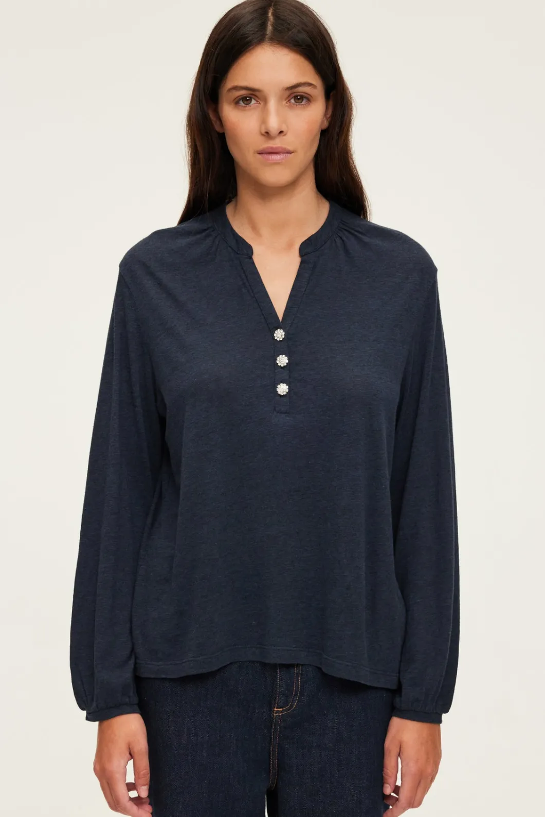 T-shirt manches longues et strass - ALYS | Pablo Best Sale