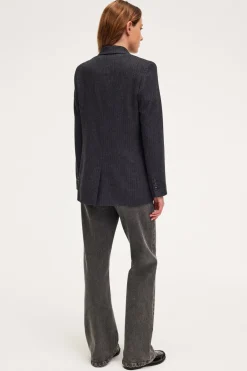 Veste croisée à fines rayures - MARIELLE | Pablo Shop