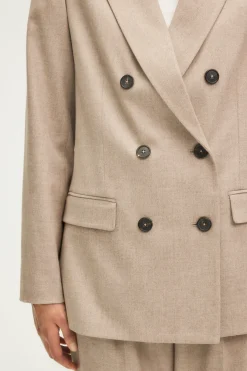 Veste croisée en flanelle unie - MARJORIE | Pablo Cheap