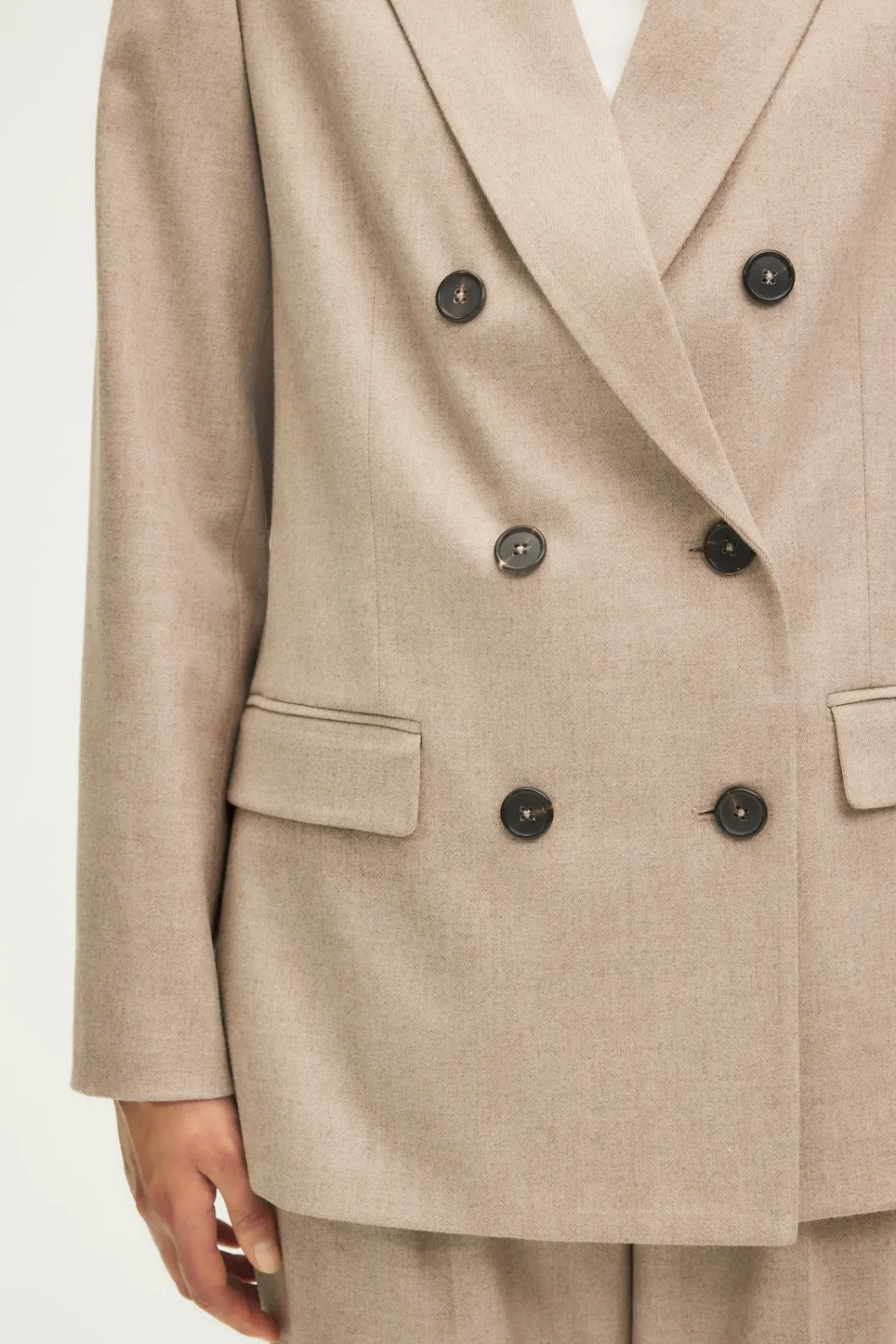 Veste croisée en flanelle unie - MARJORIE | Pablo Cheap