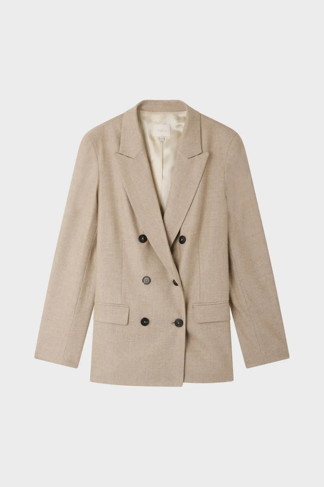 Veste croisée en flanelle unie - MARJORIE | Pablo Cheap