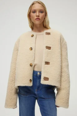 Veste en peau lainée réversible - ZOELISE | Pablo Online