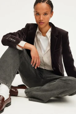 Veste en velours marron - MEGANE | Pablo Hot