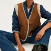 Veste sans manche en peau lainée - LOLY | Pablo Fashion
