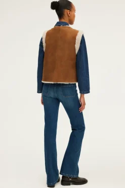 Veste sans manche en peau lainée - LOLY | Pablo Fashion